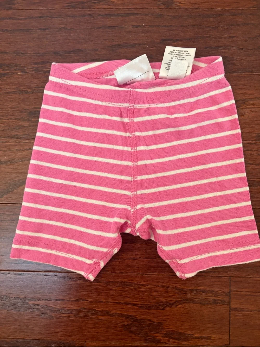 Hanna Andersson Pink & White Striped Girls' Bike Shorts